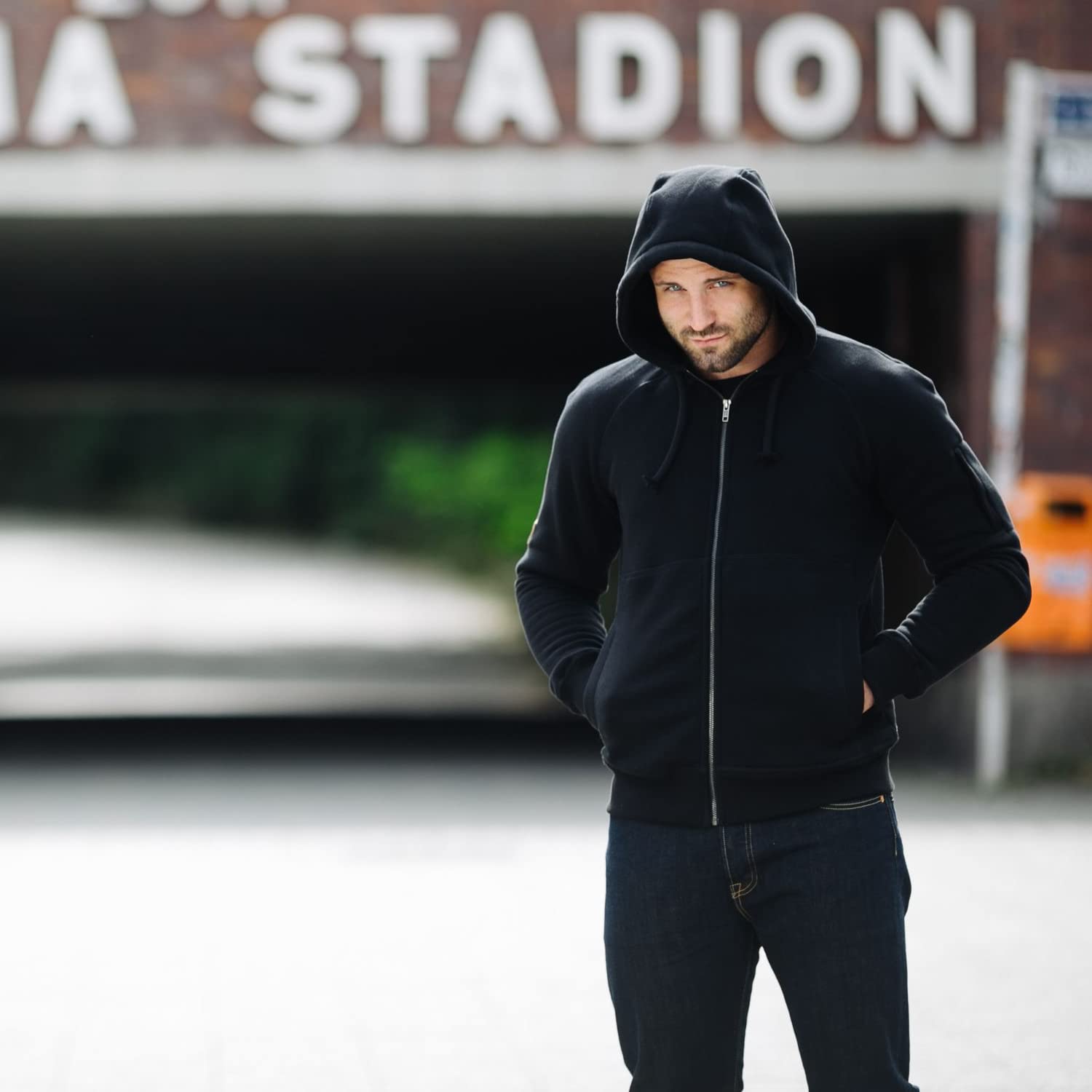 PGWEAR Herren Kapuzenjacke Smuggler mit abnehmbarer Sturmhaube in schwarz I Ultras