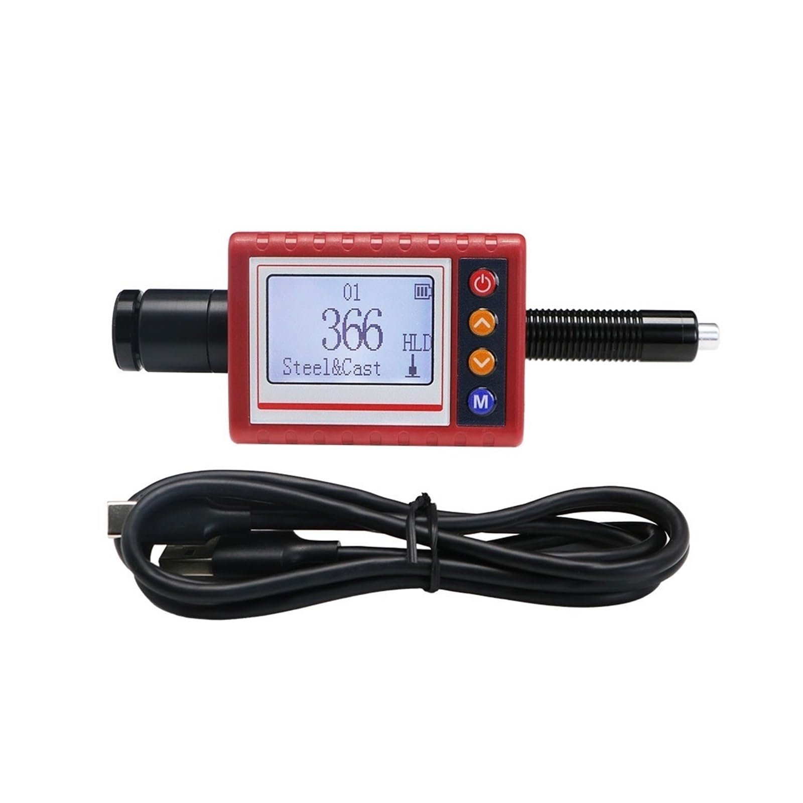Hardness Tester, Portable Leeb Hardness Tester Rechargeable ±0.5% Accuracy Durometer Tester for HLD,HRC,HRB,HRA,HB1,HB2,HV,HSD Testing