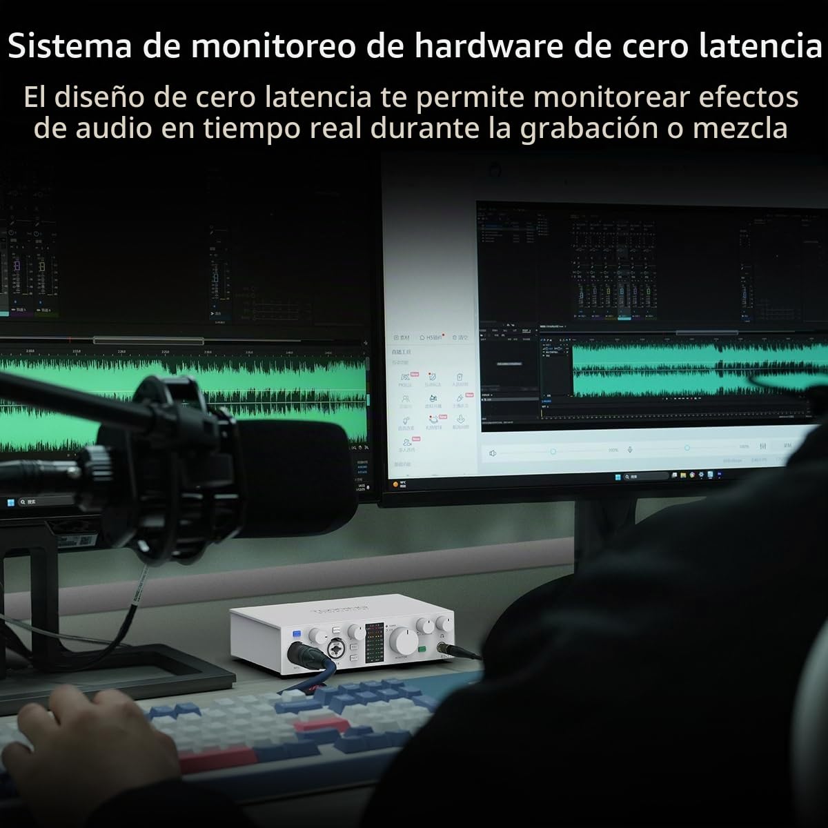 Topping Professional E2x2, Interfaz de audio USB y módulo preamplificador de micrófono ultralineal (Blanco)