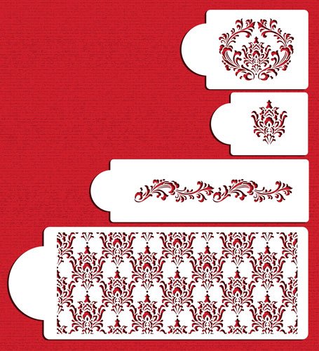 Designer stencils C550 Filigree Damask Cake