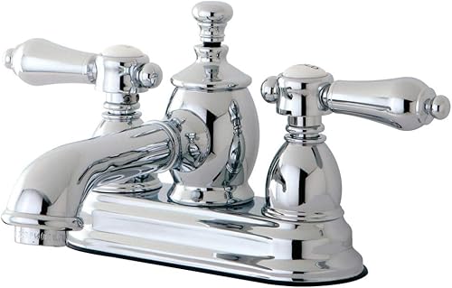 Kingston Brass KS7001BAL Heirloom - Grifo de baño central de 4 pulgadas, 4-12 pulgadas, cromo pulido