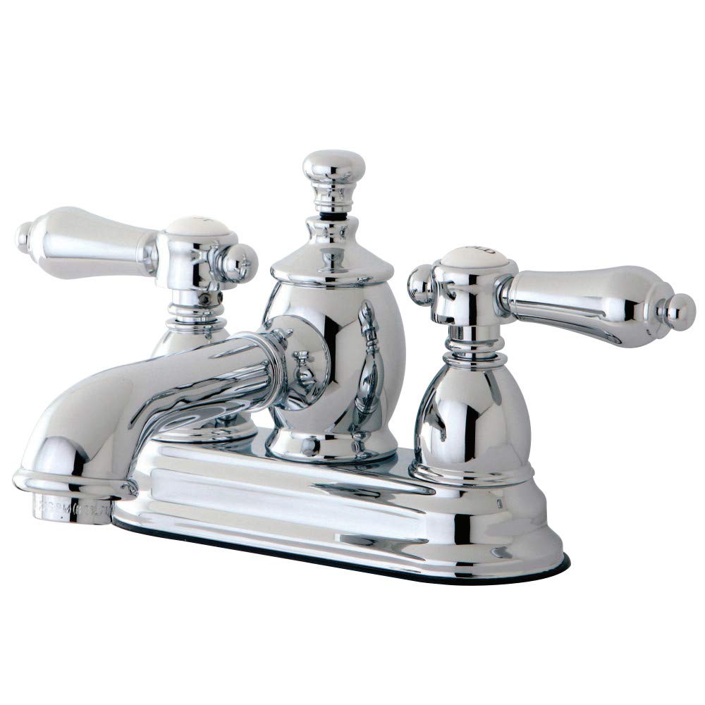Kingston Brass KS7001BAL Llave de Grifo de baño de 10,16 cm con válvula Clic-clac de latón, Cromo Pulido, 4-1/2 inch in Spout Reach