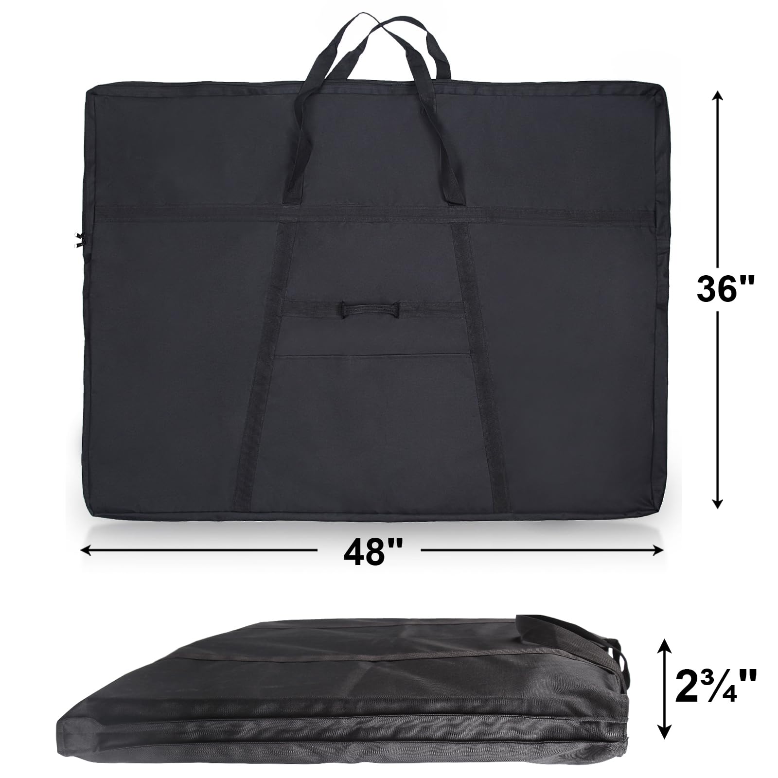 JJRING Dacron Tragetasche, wasserdicht, leicht, 91,4 x 121,9 cm, Schwarz