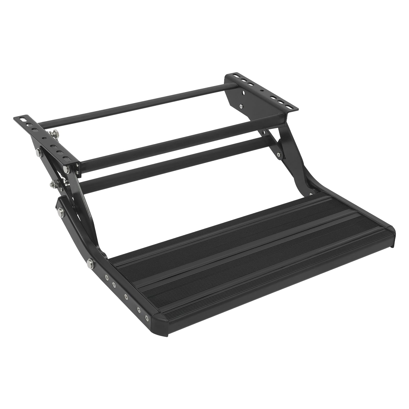 Peldaño para autocaravana hasta 150 kg, negro plegable manual, escalón de una sola etapa para autocaravana, RV, camper, caravana