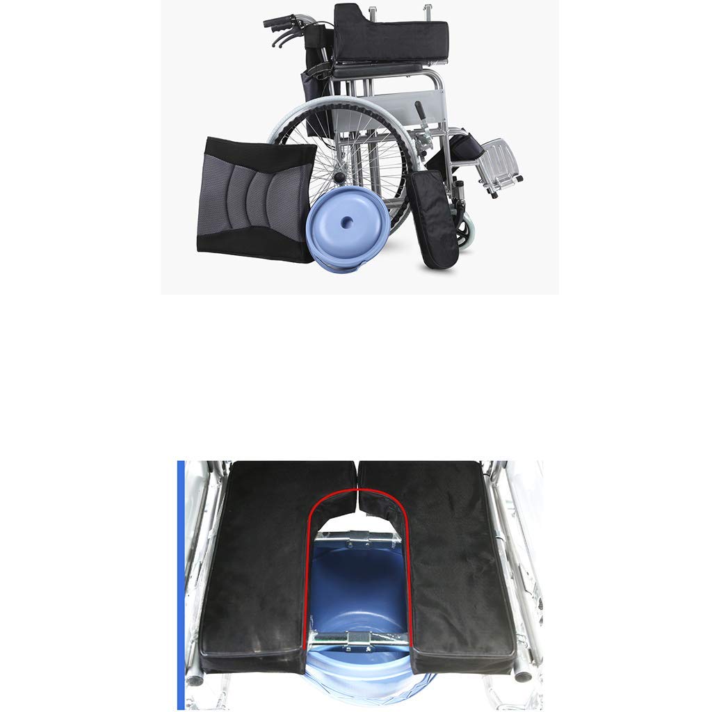 Sedia a rotelle,Personazed Portable Elderly Wagon Multi-Purpose Pieghevole Toilette Ausili per la deambulazione