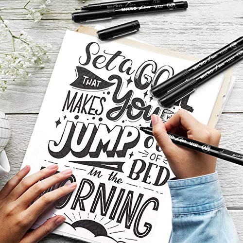 (8 Size) Hand Lettering Pens,Calligraphy Pen,Black Ink Permanent Markers Set for BeginnersBeginners Writing, Brush Lettering, Art Drawing, Water Color Illustrations, Signature