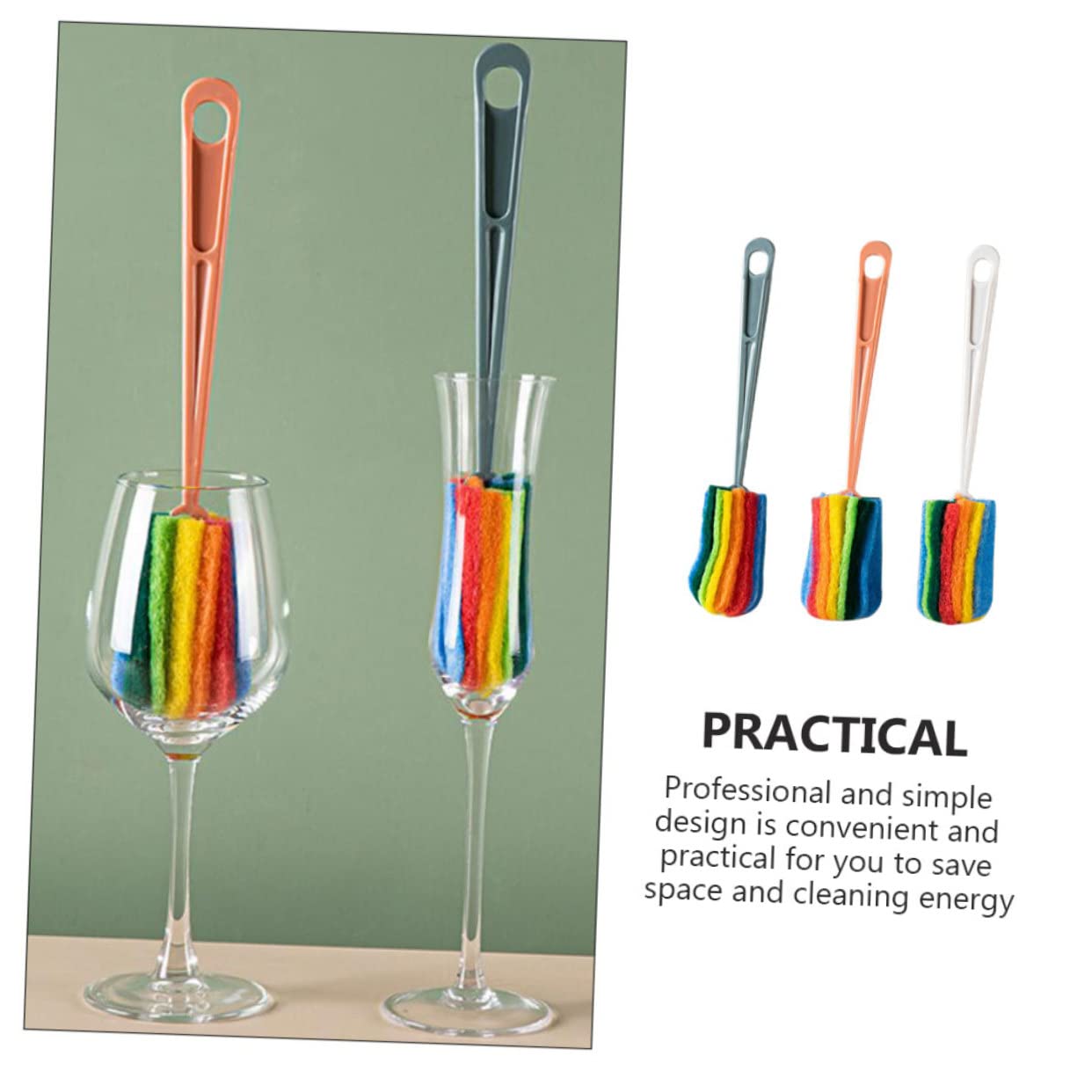 COLLBATH 4 Sätze Reinigungsbürste Reiniger Waschen Wiederverwendbare Spüle Griff Flasche Scheuerbürste Für Reinigungsbürste Reinigung Tasse Bürste Haushaltsreinigung Saubere 3 Stück * 4