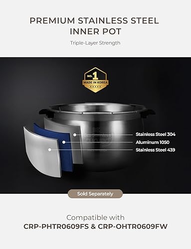 Miniatura 3 de CUCKOO Twin Pressure Rice Cooker 6-Cup Uncooked / 12-Cup Cooked with Induction Heating Technology, Silent Pressure System, Open Cooking Mode,