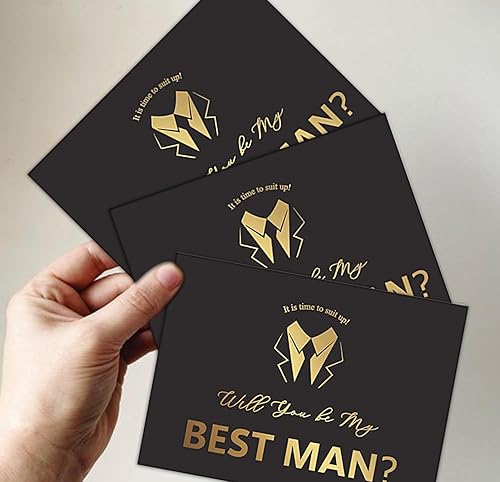 Miniatura 8 de GroomBrideGifts Juego de 8 tarjetas de padrinos de boda, 6 piezas Will You Be My Groomsman y 2 piezas Will You Be My Best Man.