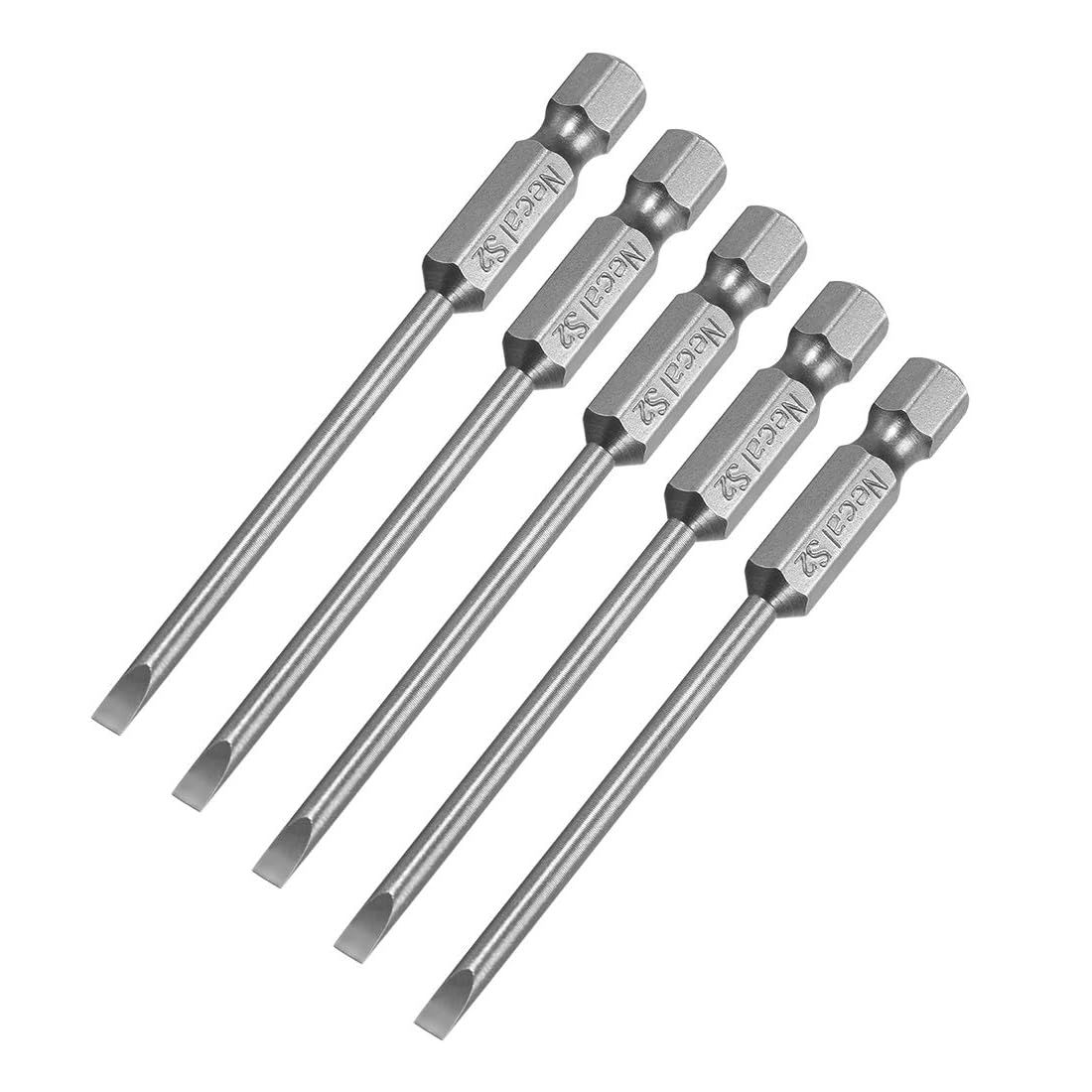 TA-VIGOR 3mm Magnetic Slotted Tip Flat Head Screwdriver Bits S2 Steel 5pc — image 1