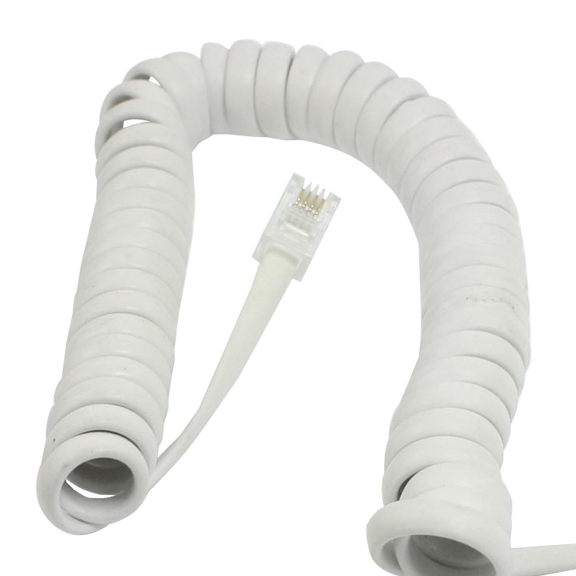 Câble Enroulé Blanc Extensible RJ9 4P4C Pour Télép... – Grandado