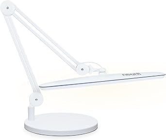 Neatfi XL 2,200 Lumens 20W LED Task Lamp 23 Ultra-Wide Head | 182 SMD LEDs | 4 Brightness Levels | 3 Light Modes | Eye-Caring, Glare-Free | Adjustable Arm White, CCT with Clamp