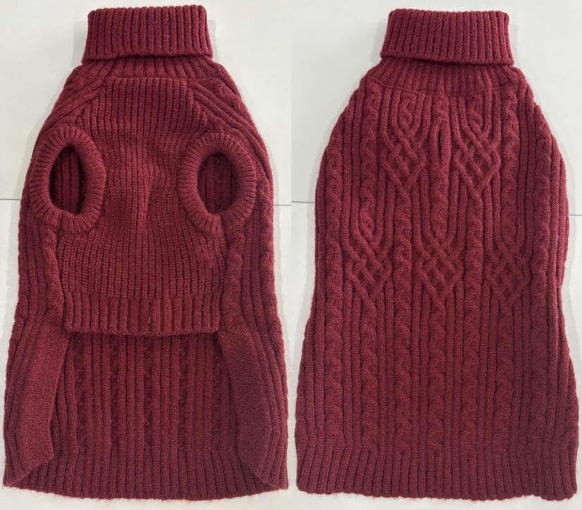 AOFITEE Dog Jumper Warm Turtleneck Extra Large Dog Jumpers Christmas, Red