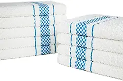 Kit 10 Pano de Prato Atoalhado Para Cozinha Felpudo Malta 45x70cm 370g/m² 100% Algodão - Azul