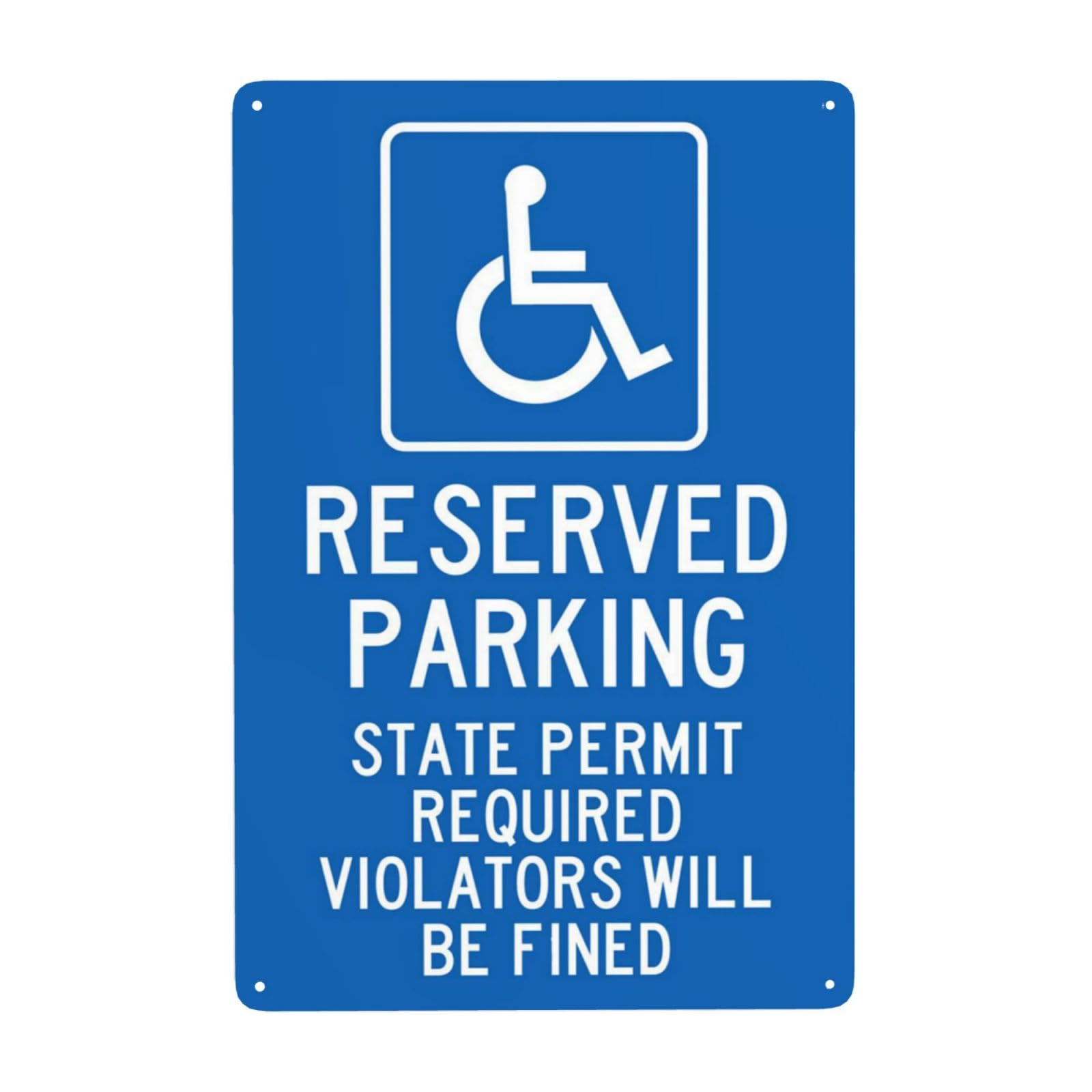 SMAZDFXX Permit Required Reserved Handicap Parking Metal Warning Signs, Cautions Security Tin Sign, Safety Signs for Street Business Wall Decor 5.5"x8"