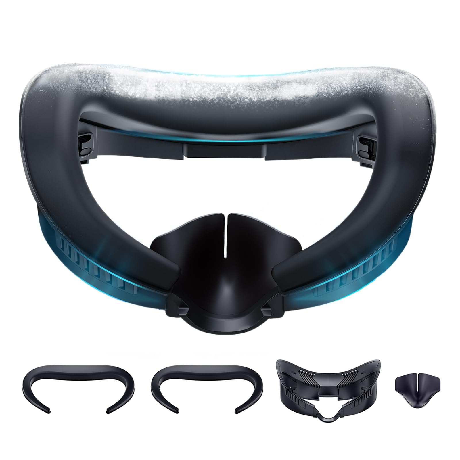 Cooling Face Pad Facial Interface Compatible with Meta/Oculus Quest 3, Includes Two Replacement Ice Silk and Cool Ice Gel Face Cushions – Adjustable Bracket, NOT Compatible with Meta Quest 3S