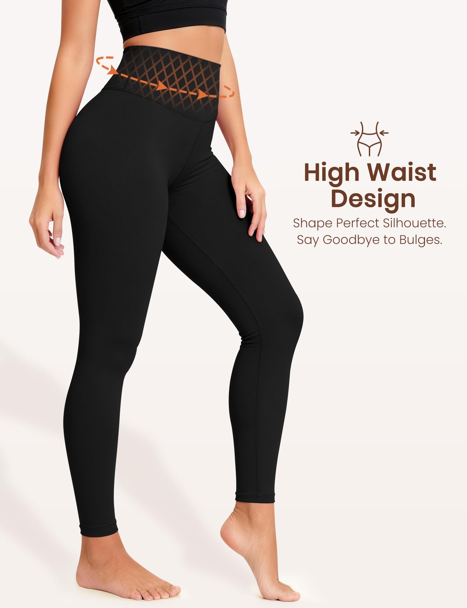 Leggings for Women - High Waisted Full Length Buttery Soft Yoga Pants for Workout Athletic Daily