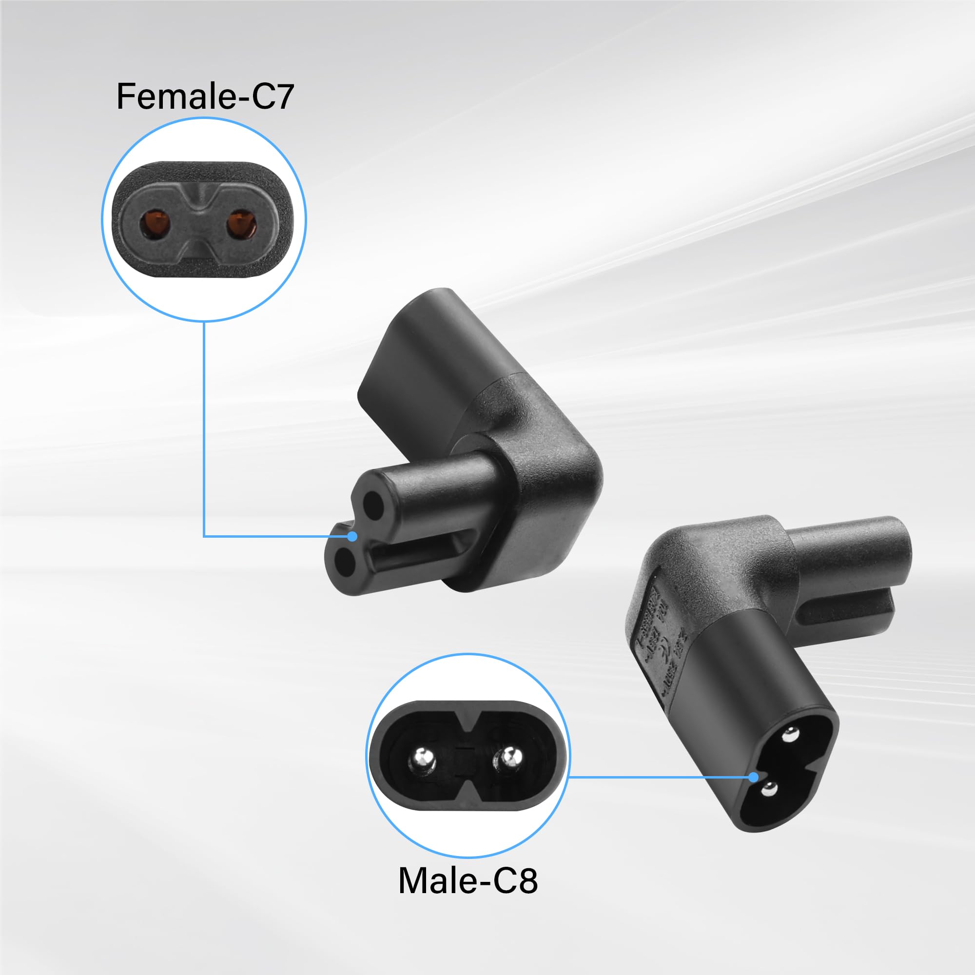 Amazon.com: JSADZKJ IEC 320 C8 to C7 Power Adapter 90 Degree Angle