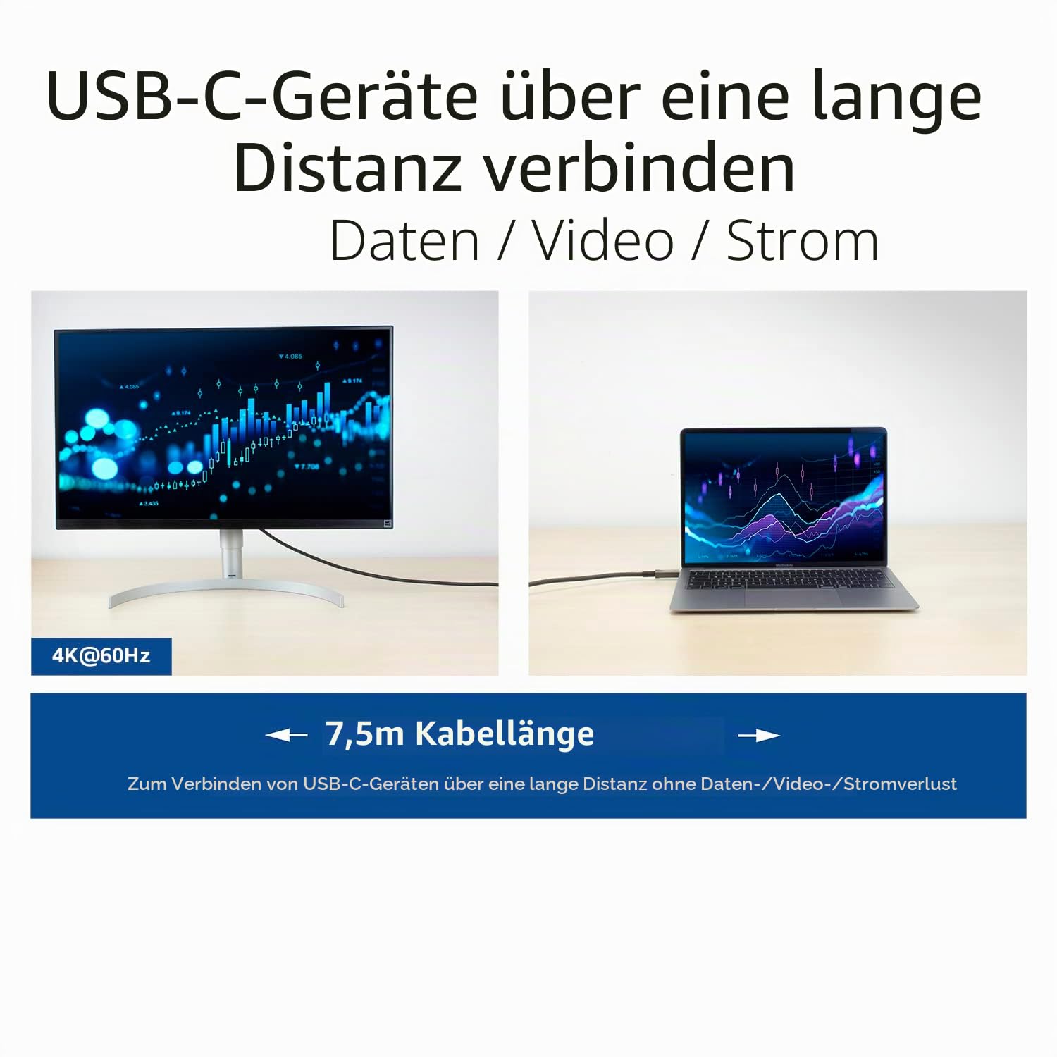 ACT USB C Active Optical Cable (AOC) Video Kabel 7m – AK4307 | Netzwerkkabel, Snagless, für Datenzentren