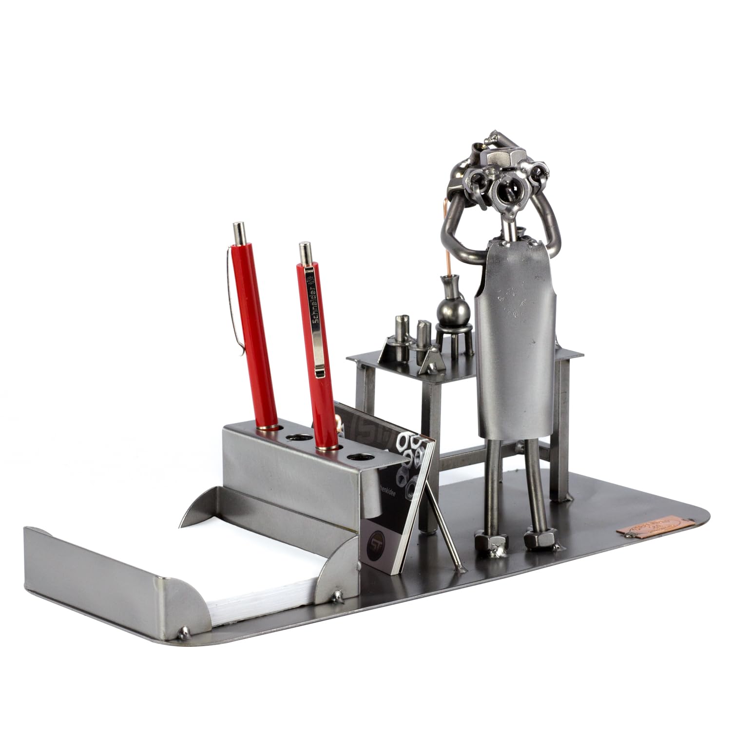 Steelman24 I Omini di Viti Organizer per Ufficio Chimico I Idee Regalo Originale I Soprammobili in Metallo I Modellino
