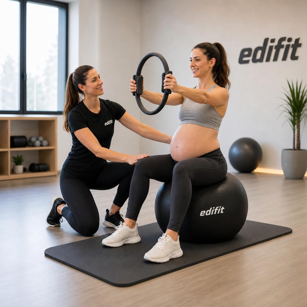 Edifit, Ballon Grossesse, 55, 65 et 75, Swiss Ball, Gym, Pilates, Gonfleur Inclus, Fitness Materiel, Gymnastique, Yoga Accessoires