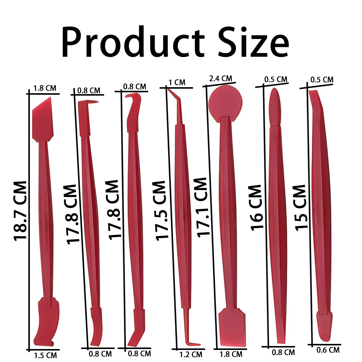 Kit 7 Strumenti Per Vinyl Wrapping Auto - Spatole Flessibili AntiGraffio, Rosso - Foto 6