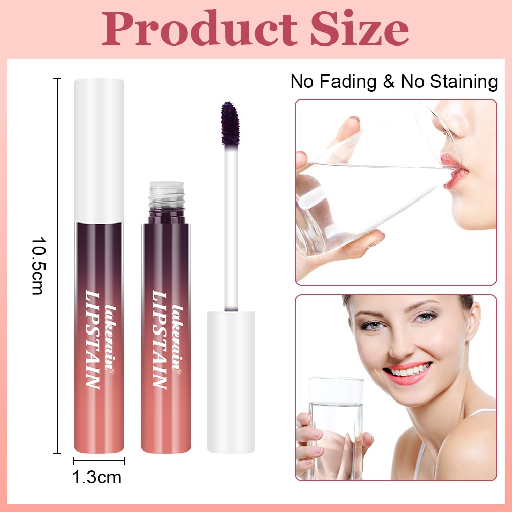 LOPHE 3 Pcs Peel Off Lip Stain Set, Peel Off Matte Waterproof and Anti-Smudge Tattoo Lip Stain - Image 2