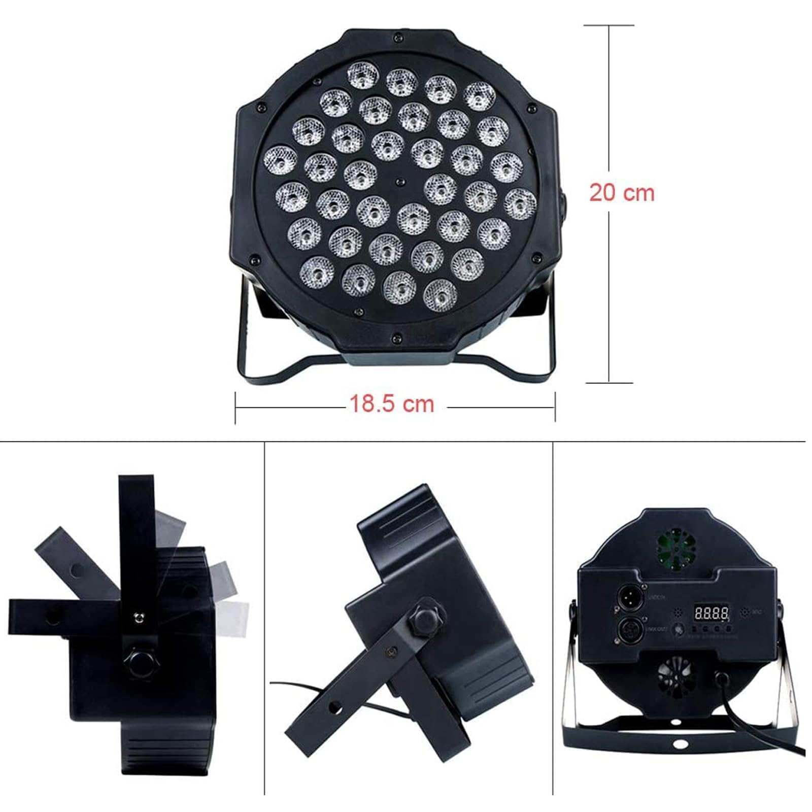 UKing 4PCS Foco Par LED, RGB 36 LED Luces de Escenario con Control Rmoto, Disco Efectos de Iluminación 7 Modos para Bodas Luces de Fiesta de Navidad