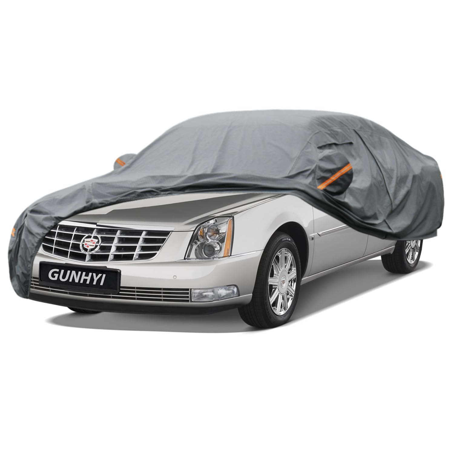 GUNHYI Premium Car Cover Custom Fit Cadillac DTS, 16 Layers Heavy Duty Car Cover Waterproof All Weather with Zipper Door for Sun Rain Snow Dust Uv Protection