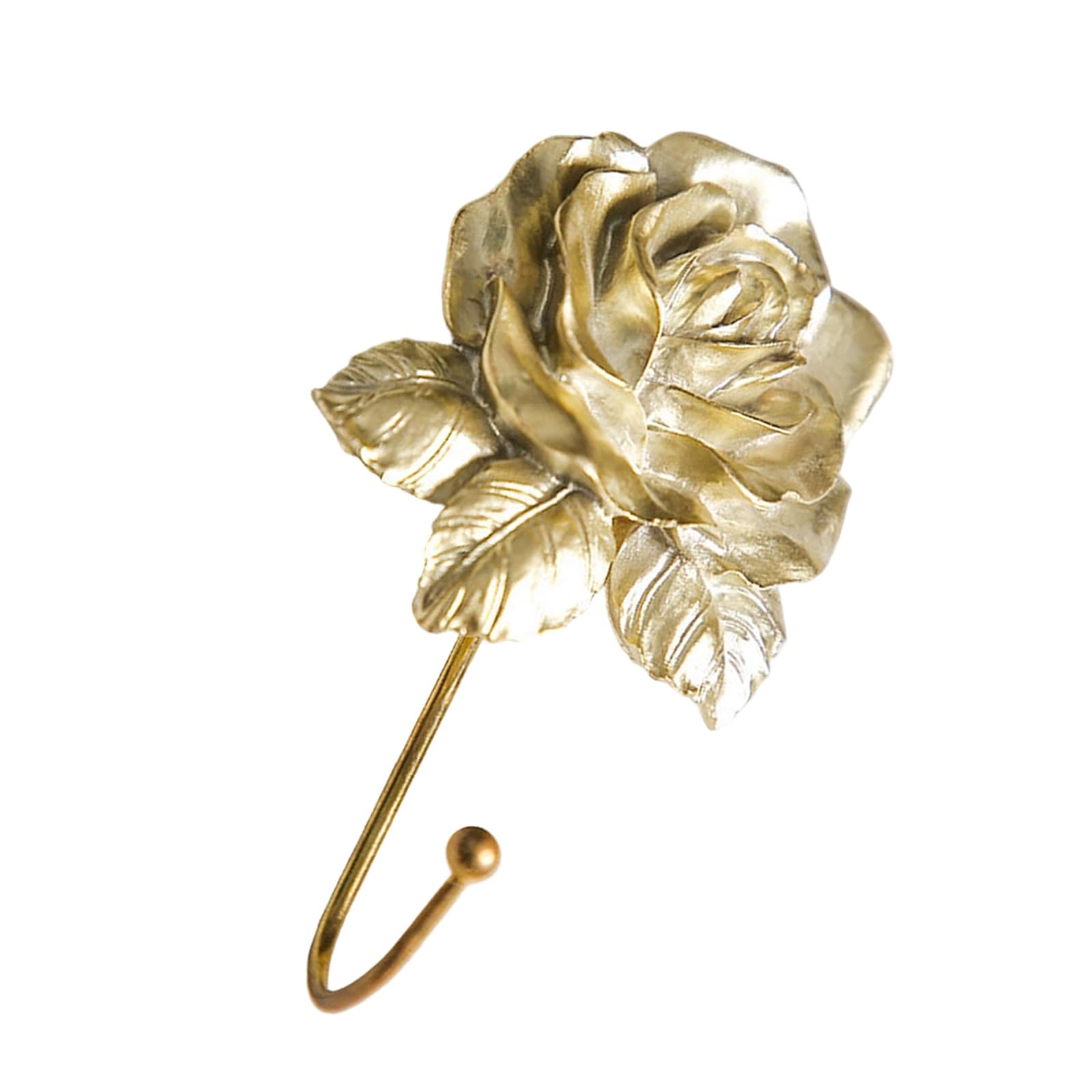 Tertioi Gold Decorative Rose Themed Heart Hooks Practical Home Resin Iron Craft Heart Hooks