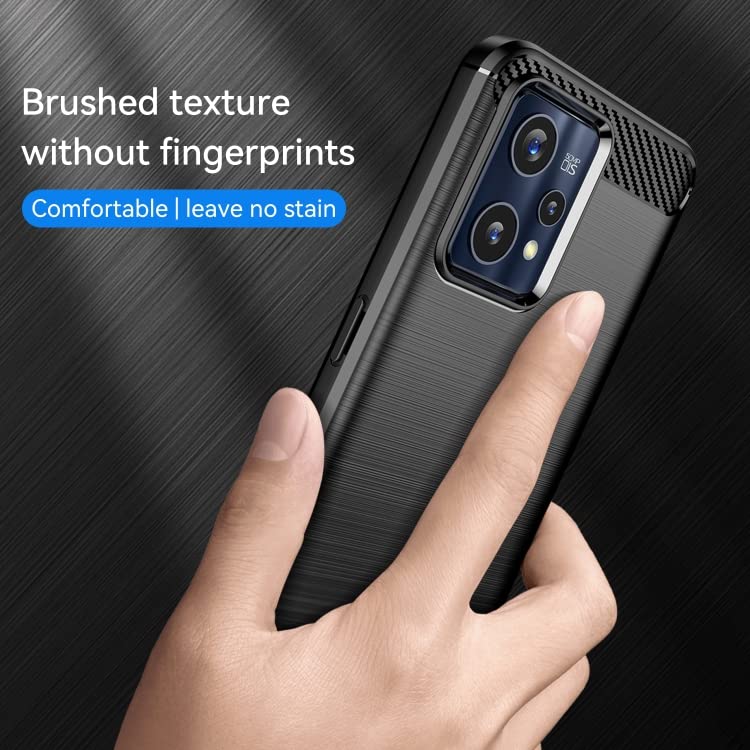 Image of NPRC Hybrid Ultra Slim Protective Case TPU Non-Slip Carbon Fiber Texture Shockproof Case Cover for realme 9i - Black