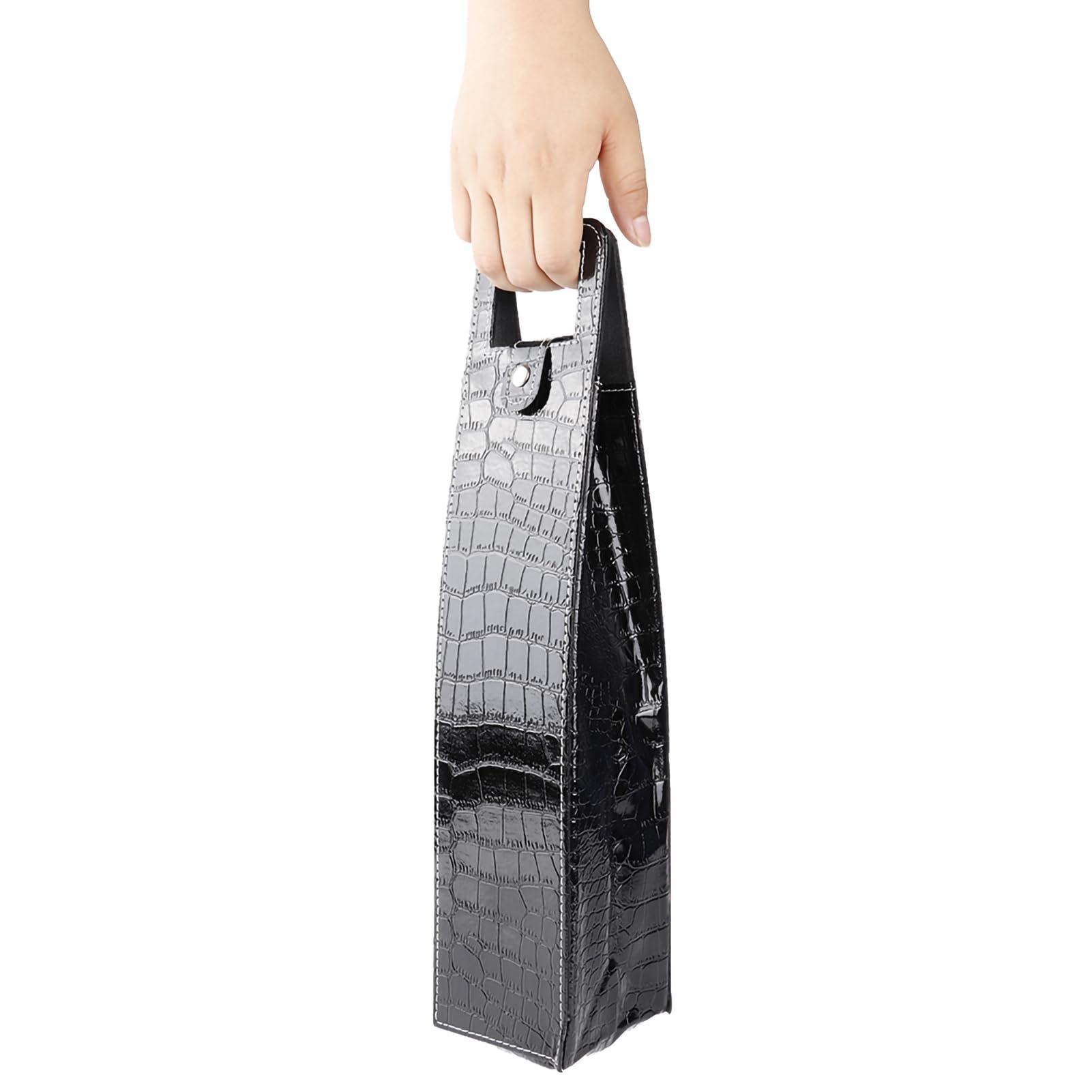 Sac Fourre-tout Pour Bouteille De Vin En Cuir PU – Bleu Clair, Réutilisable, Avec Poignées - 11