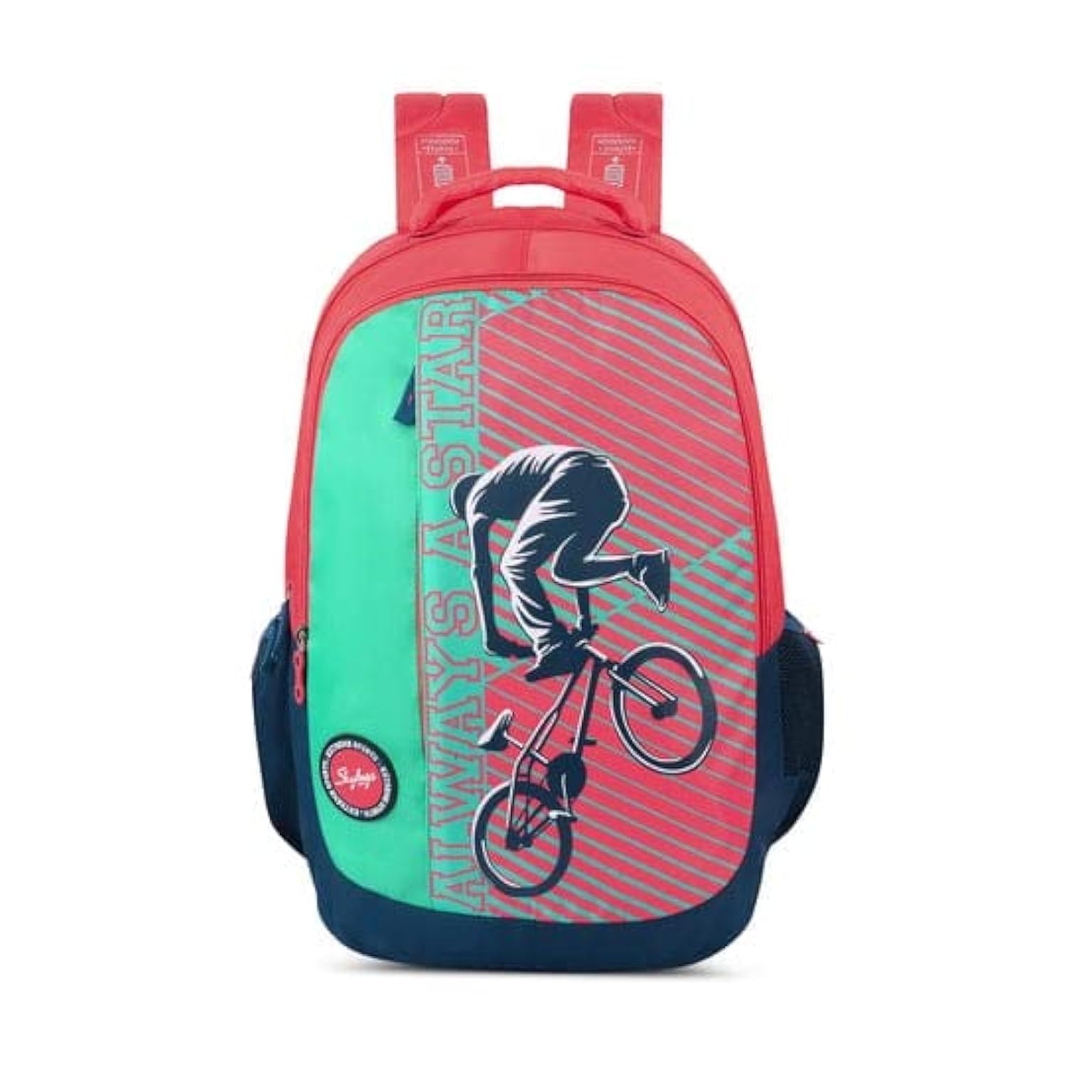 Printed School Backpack For Kids, Teal (Squad Pro 02)-image-28
