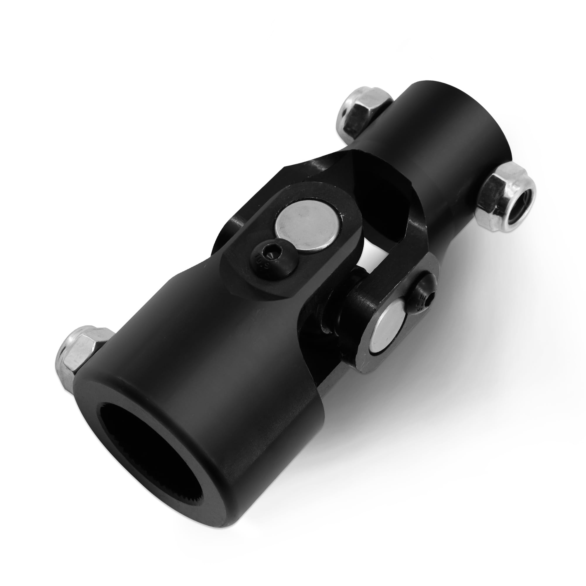 Ovabeyna 1"-48 Spline X 3/4" DD Black Steering Universal Joint Single U Joint Shaft,Total Length: 96mm (3-3/4")