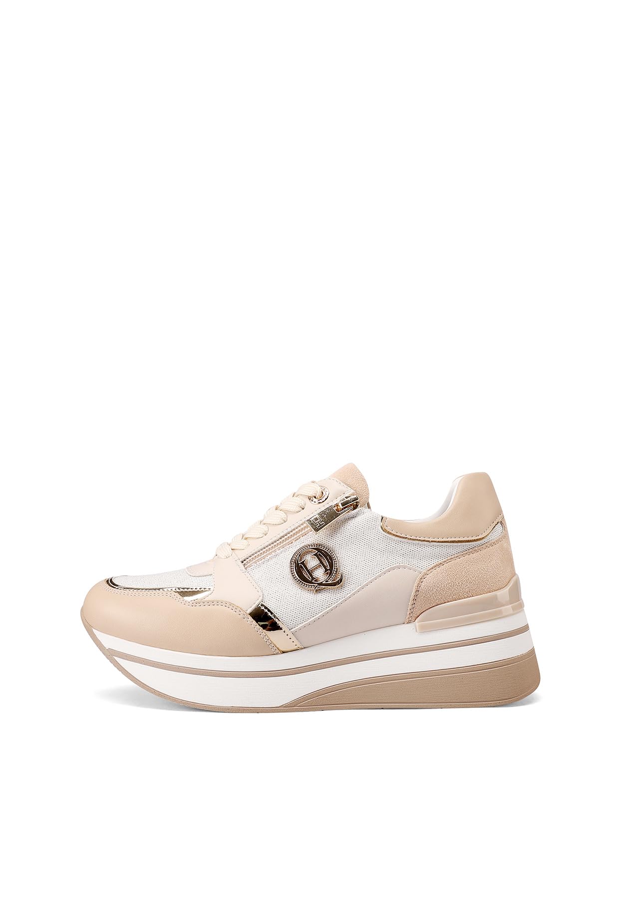 QUEEN HELENA Zapatillas con Cuña Zapatillas de Deporte Altas Casual Mujer X32-15