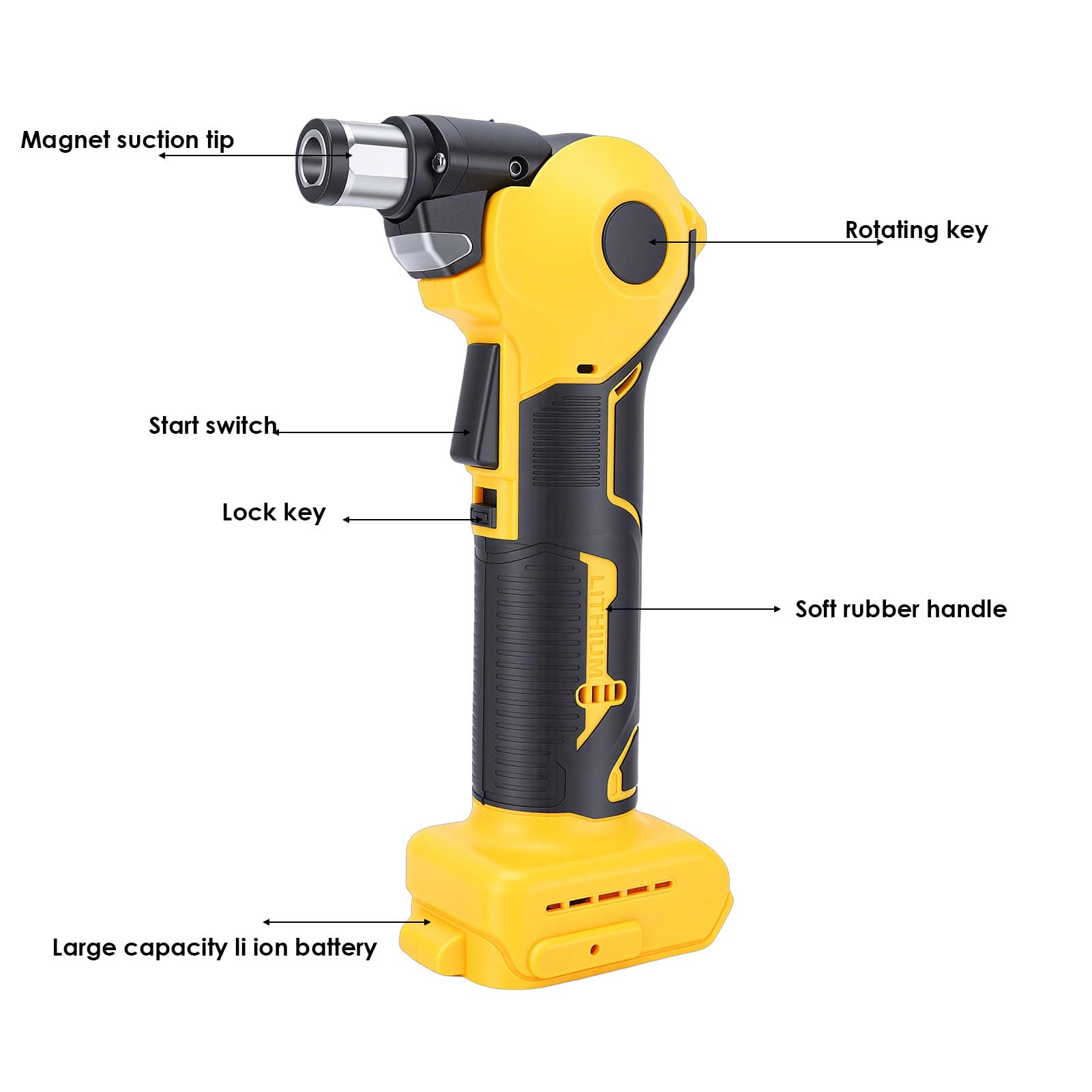 Cryfokt Cloueuse électrique sans Fil, Kit de Marteau Automatique avec Moteur sans Balais et Lumière LED pour le Travail du Bois, Compatible avec DCB203BT