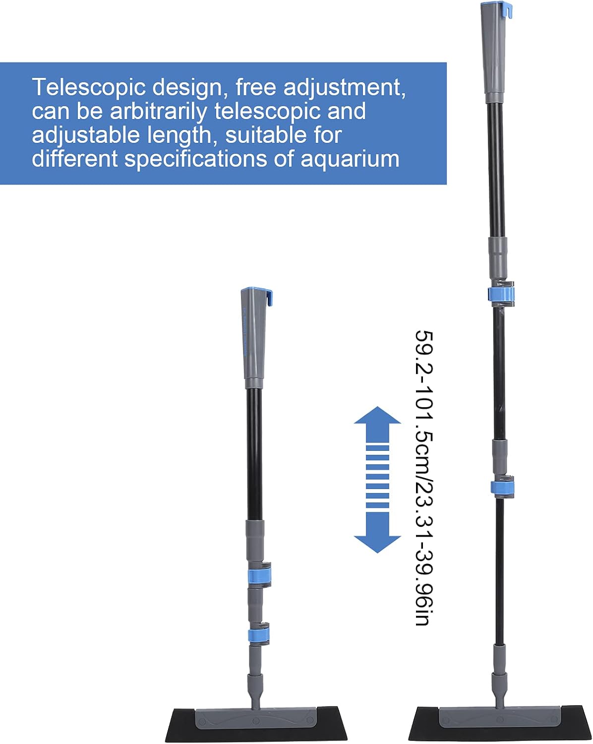 Aquarium Maintenance Kit 5 in 1 | Long Handle Telescopic Brush & Biofilm Removal Tool | Fish Tank Care Tool for Glass/Corners/Gravel | Includes Soft Net & Accessories