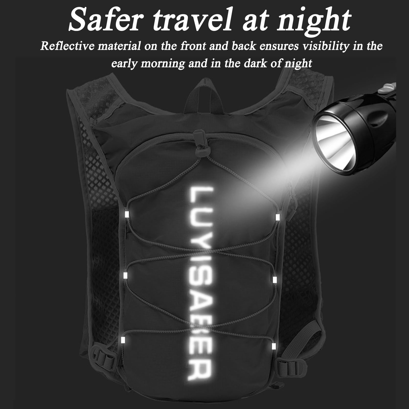 Running Hydration Vest For Men Women 8 Pockets Quick Dry