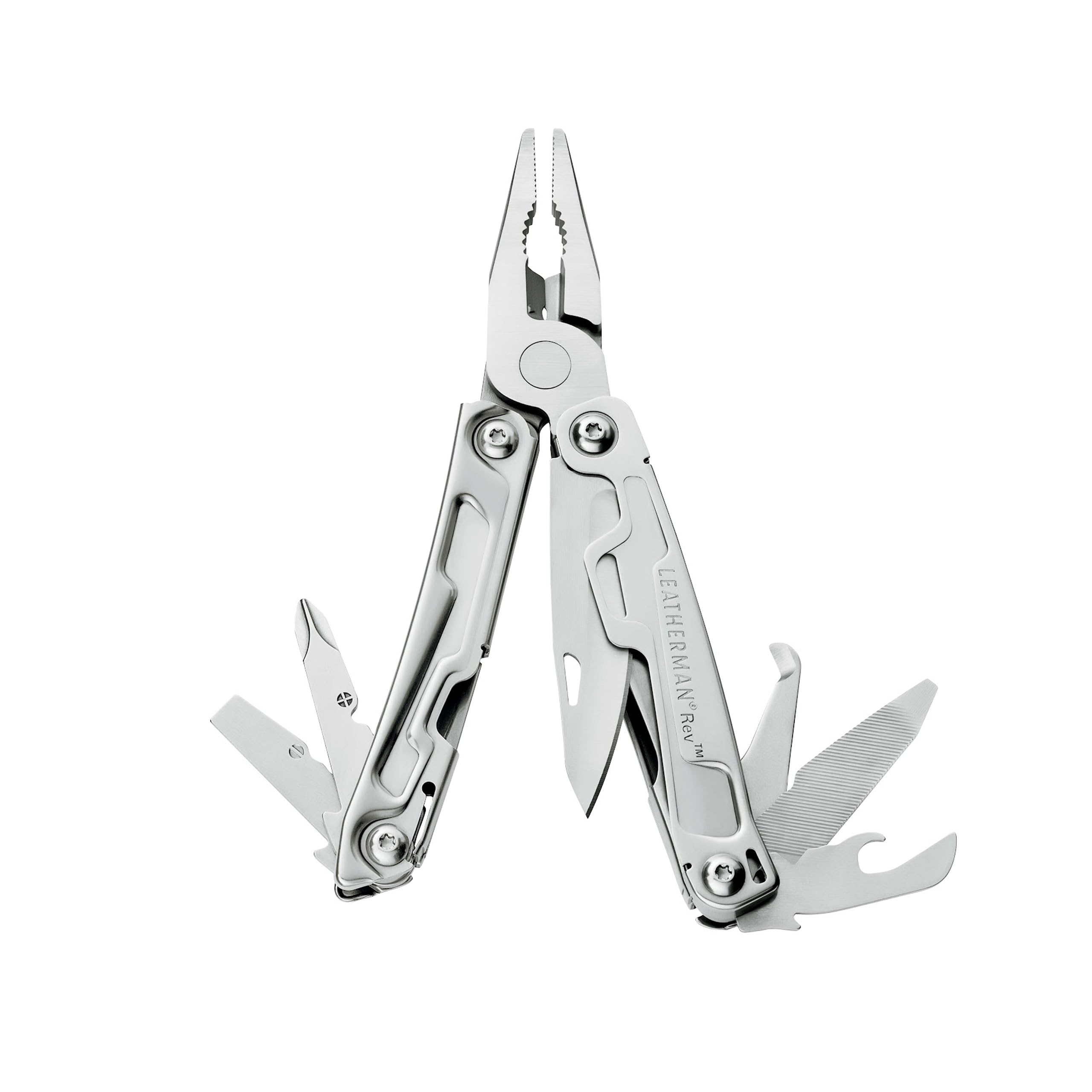 Leatherman Rev – Kleines Multi-Tool mit 14 praktischen Werkzeugen – Allzweckwerkzeug für den Outdoor- und Camping-Bereich – Edelstahl