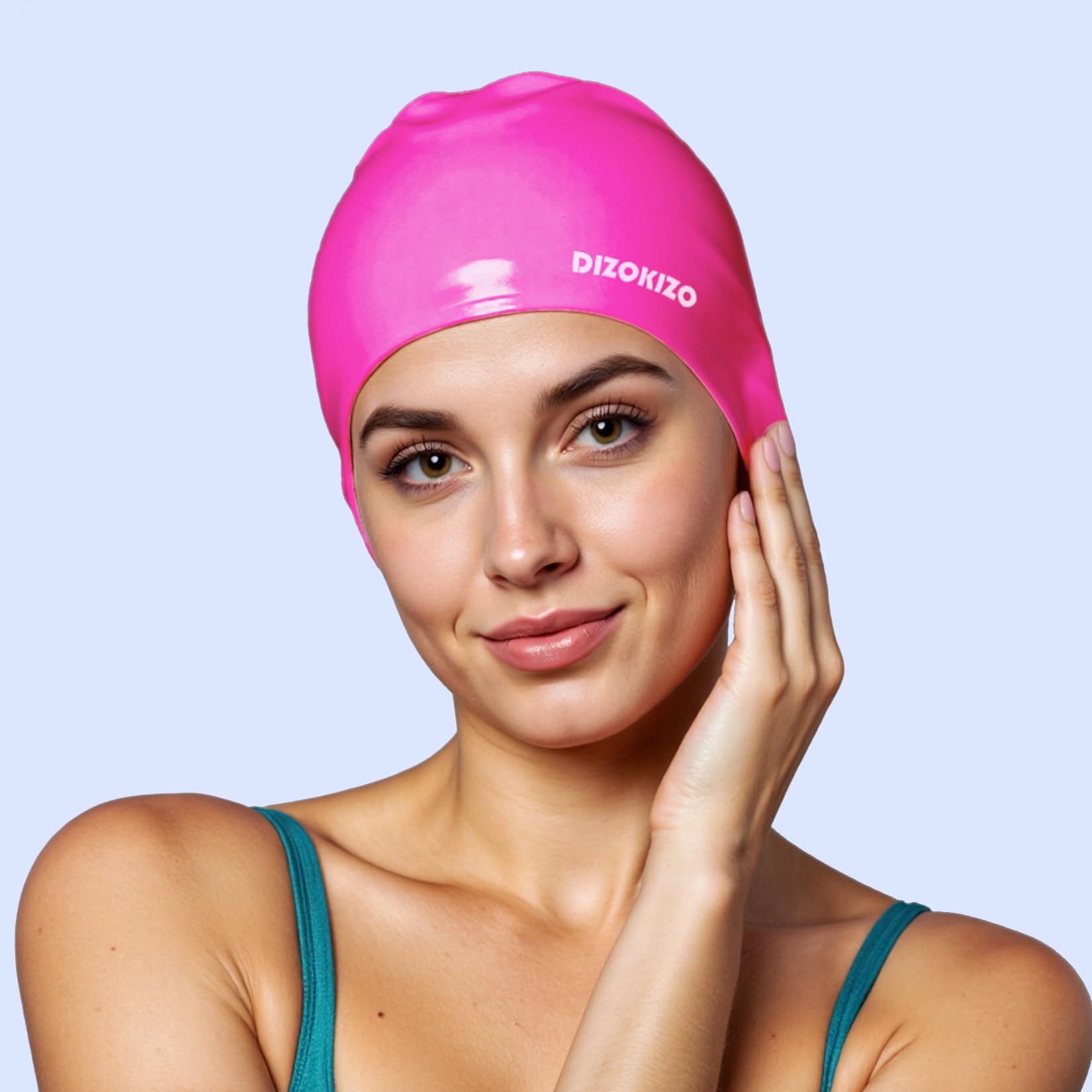 Bonnets de Bain en Silicone Anti-glissants pour Adultes Cheveux Longs et Courts, Lot de 2