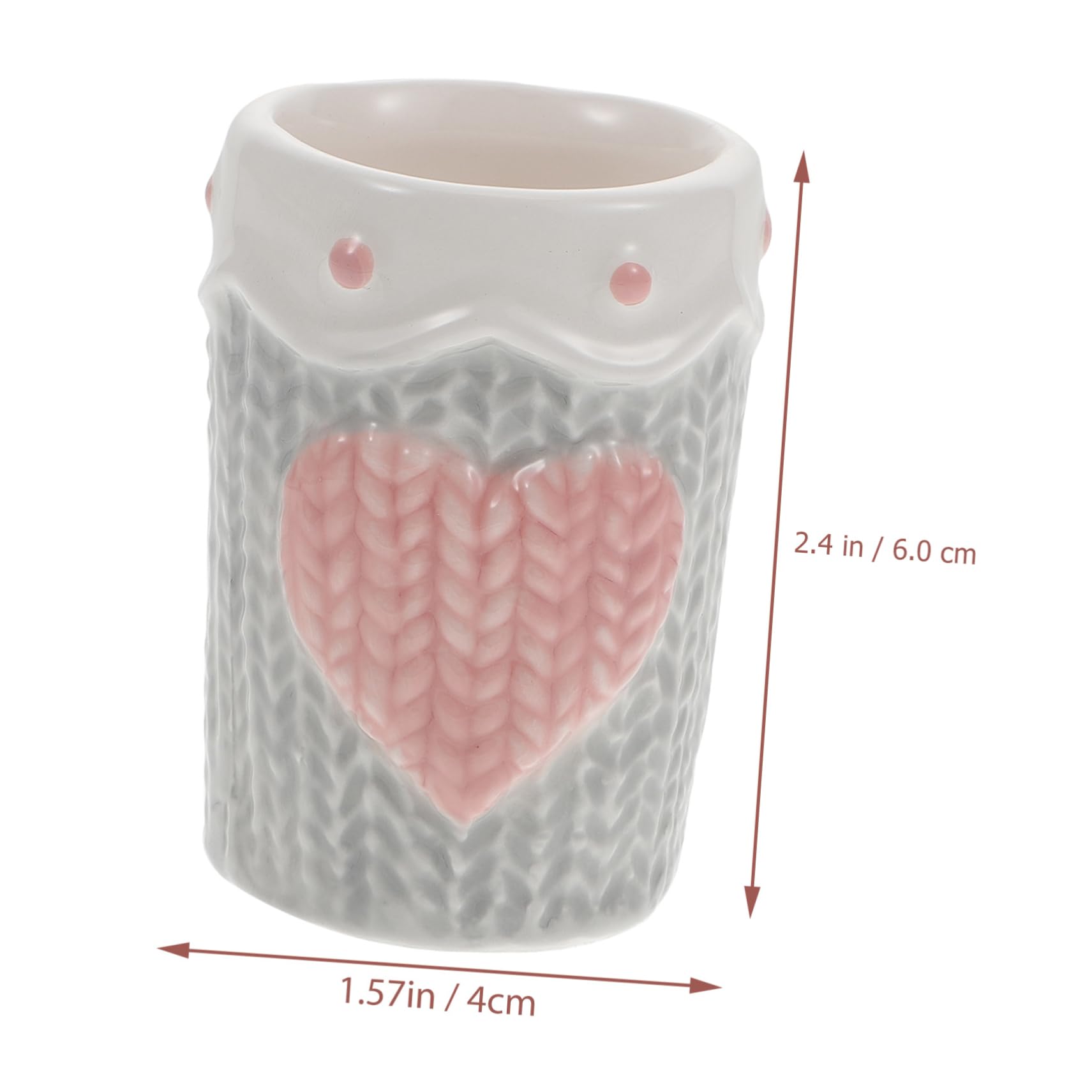 Healifty 1Pc Ceramic Toothpick Holder with Heart Pattern Design Chic Embossed Toothpick Jar for Home Table Adornment for Kitchen and Hotel Use