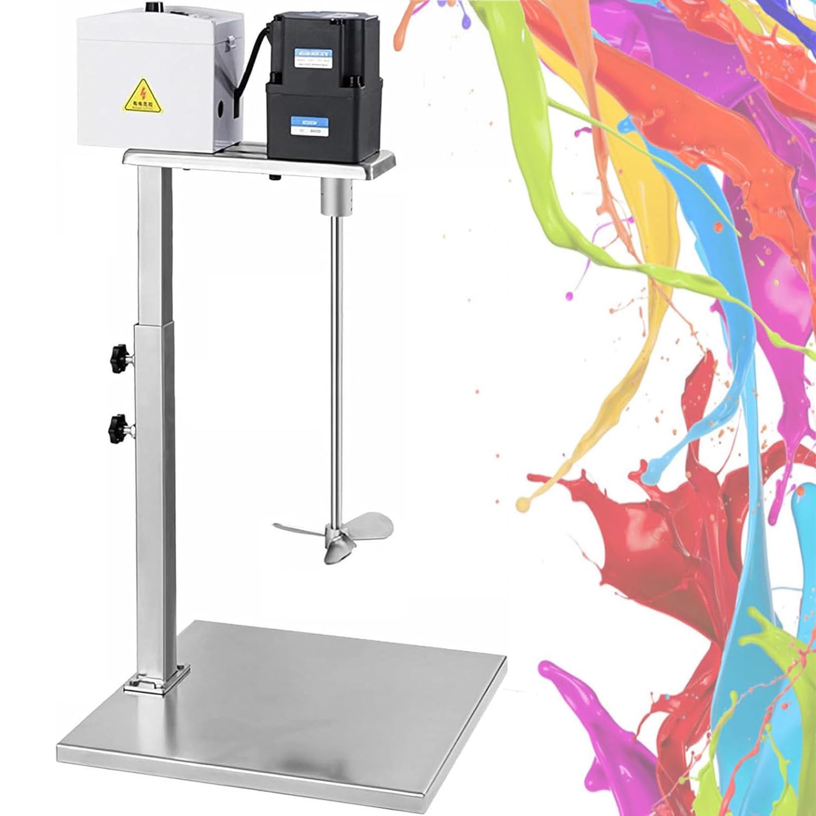 Mezclador Vertical de líquidos con Soporte 750W | Agitador eléctrico, altura ajustable (46-86 cm), control de velocidad (0-600 rpm) y varilla de acero inoxidable