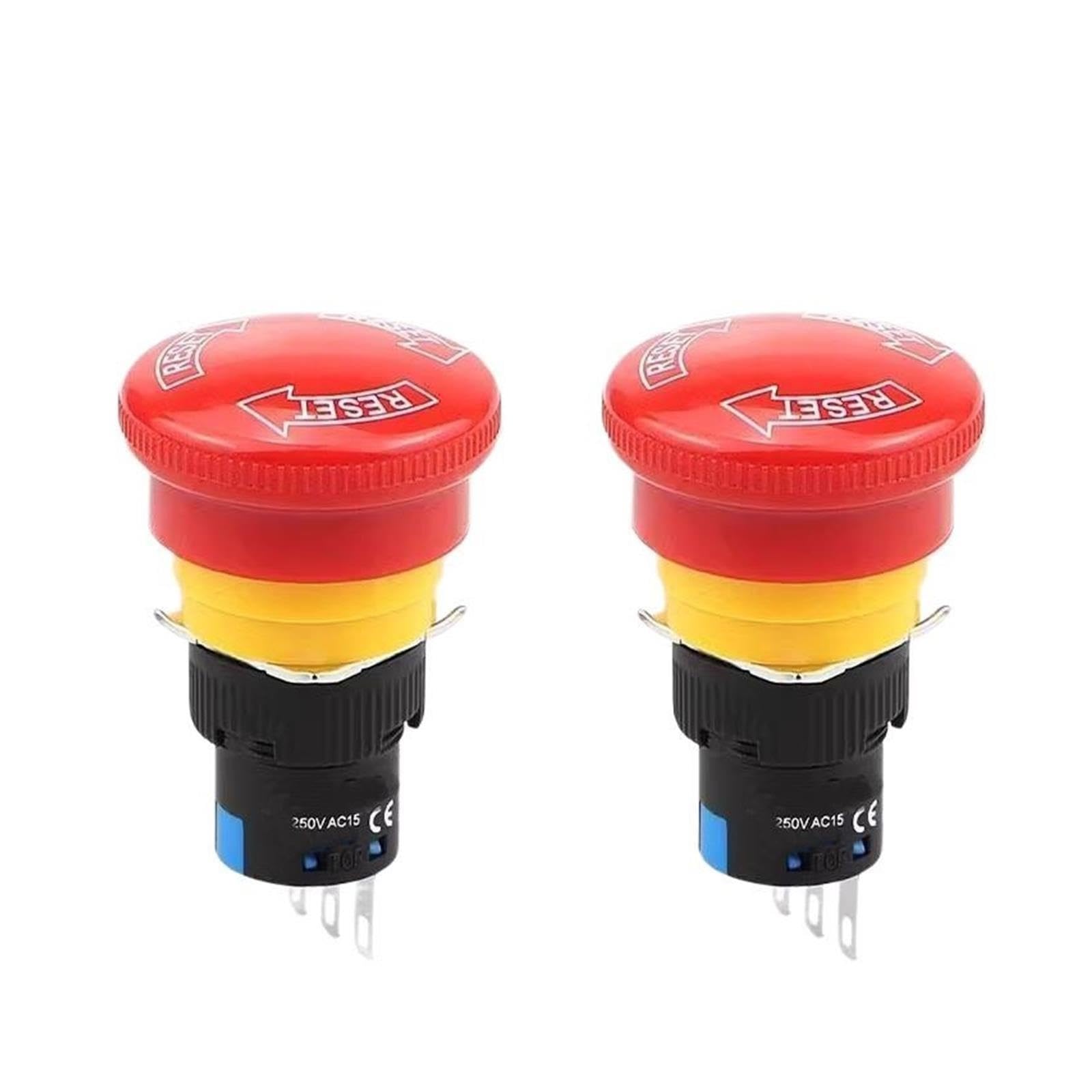 Trous de montage 16 mm verrouillant le bouton poussoir d'arrêt d'urgence