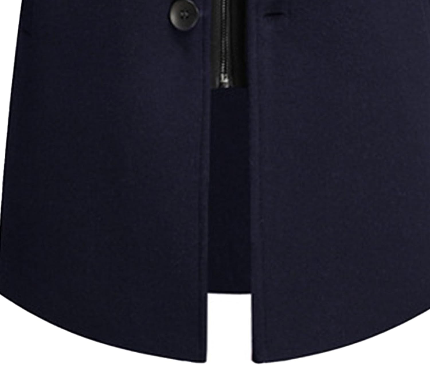 Men's Long Wool Peacoat With Detachable Hooded Buttons Jacket Business Windproof Classic Warm Trench Overcoat