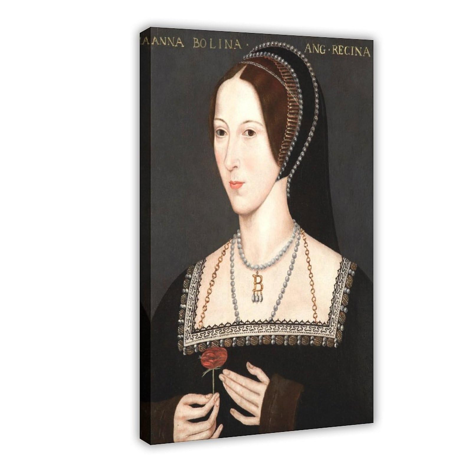 Piank Frame Anne Boleyn Portrait Canvas Art Poster And Wall Art Picture Print Modern Family Bedroom Decor 24X36inch(60X90cm)