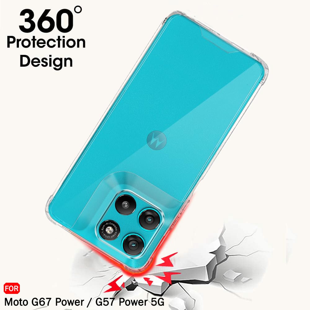 TheGiftKart Crystal Clear Back Cover Case for Motorola Moto G67 Power / G57 Power 5G | Shock Proof 360° Protection | Hard Clear Back Case for Moto G67 Power / G57 Power (PC & TPU, Transparent Bumper) — Amazon image 6