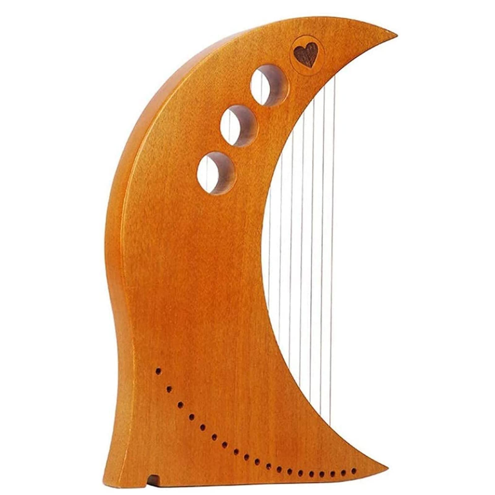 19 Lyre Harp Instrument, Metallsaiten, Holzharfeninstrument, Wood The Moon-Harfen Halbmond-Kreativform Mahagoni-Laugenharfe Für Kinder, Erwachsene, Anfänger