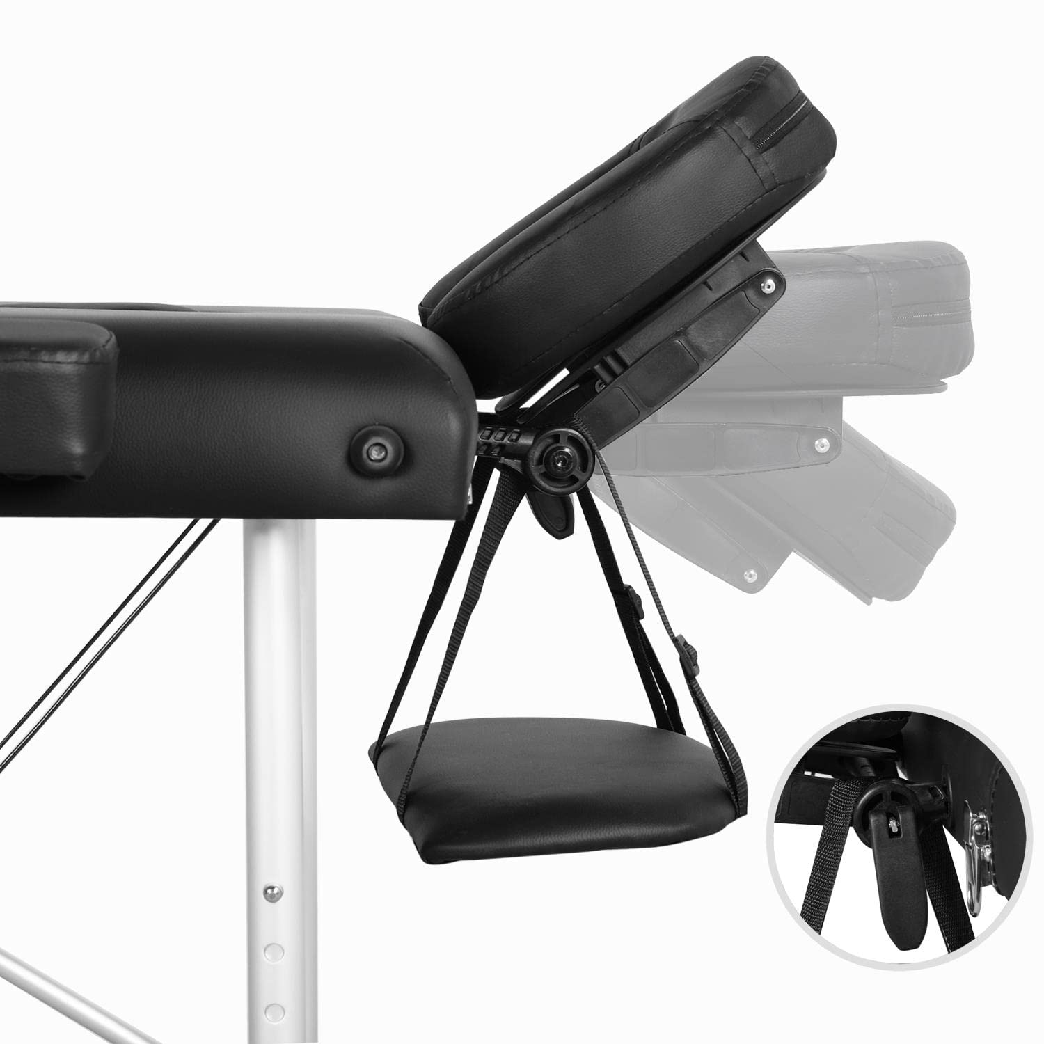 Yaheetech Mobile Massageliege 2 Zonen höhenverstellbar Massagetisch Massagebett mit Aluminium-Füßen und Tragetasche, 213 * 90cm