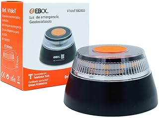 ms móvil shop Beacon V16 Approved DGT Emergency Light IoT Geolocated DGT 3.0 Connected Signal, Replaces Triangles, Magnetic Base, Visibility 1 km 360°, Autonomy 6h, Includes AA Batteries
