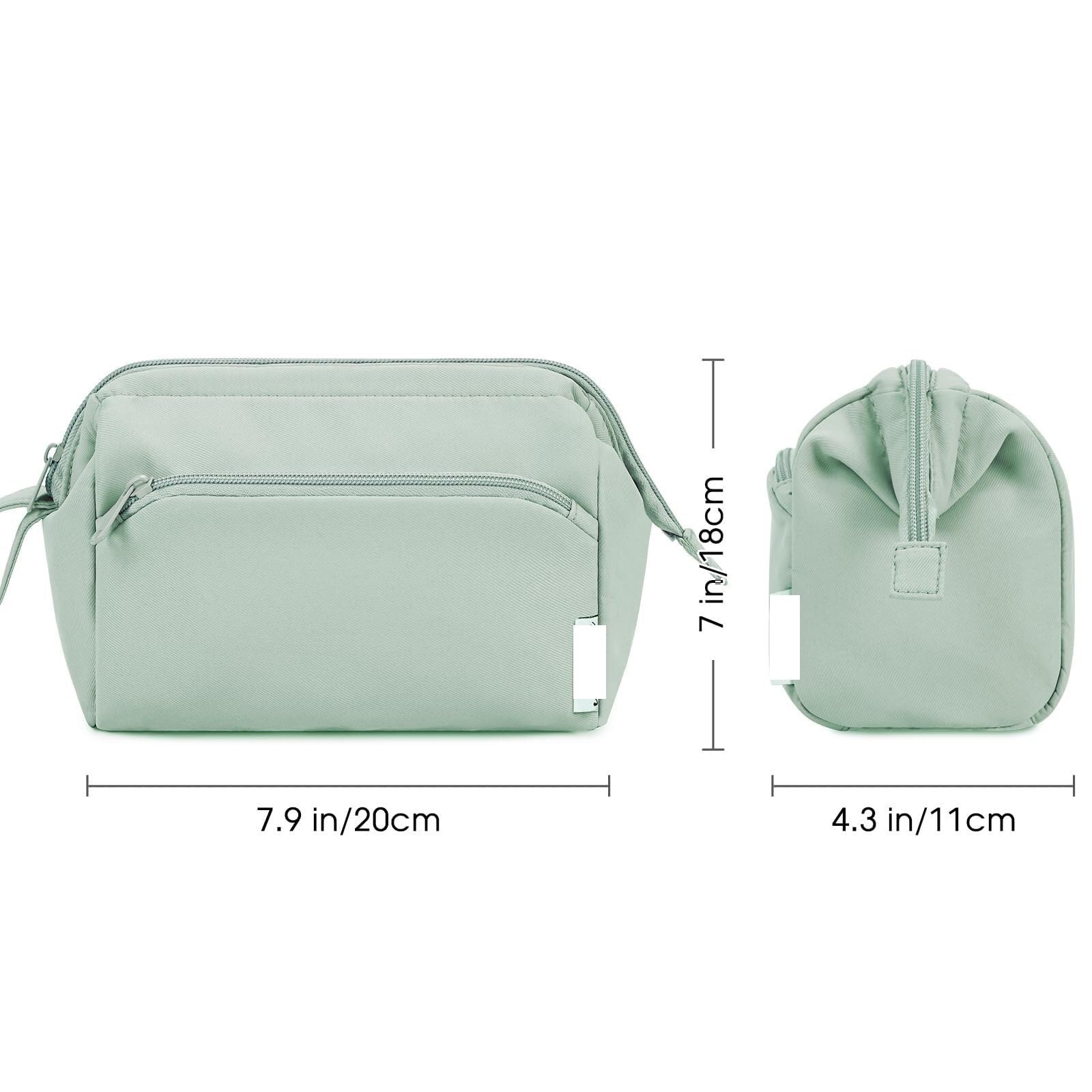 Portátil para Viaje Bolsas Bolsa de cosméticos for mujer, bolsa de cosméticos de apertura amplia, bolsa de almacenamiento de cosméticos de viaje, bolsa de aseo cosmética Organizador Maquillaje(Grün)